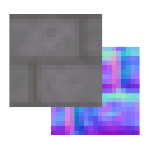 two stone bricks texture, one of which being the normal map